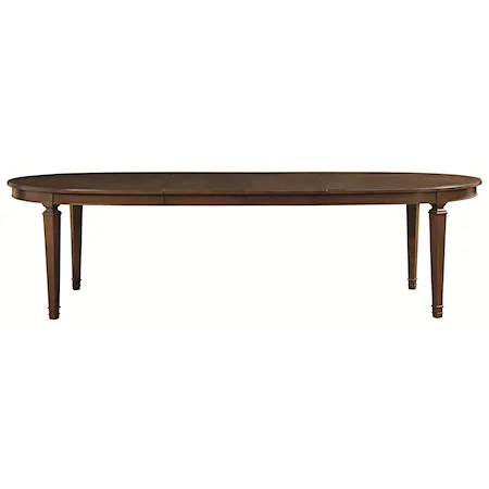 Oval Dining Table that Seats Six with Removable Leaves and Transitional Style